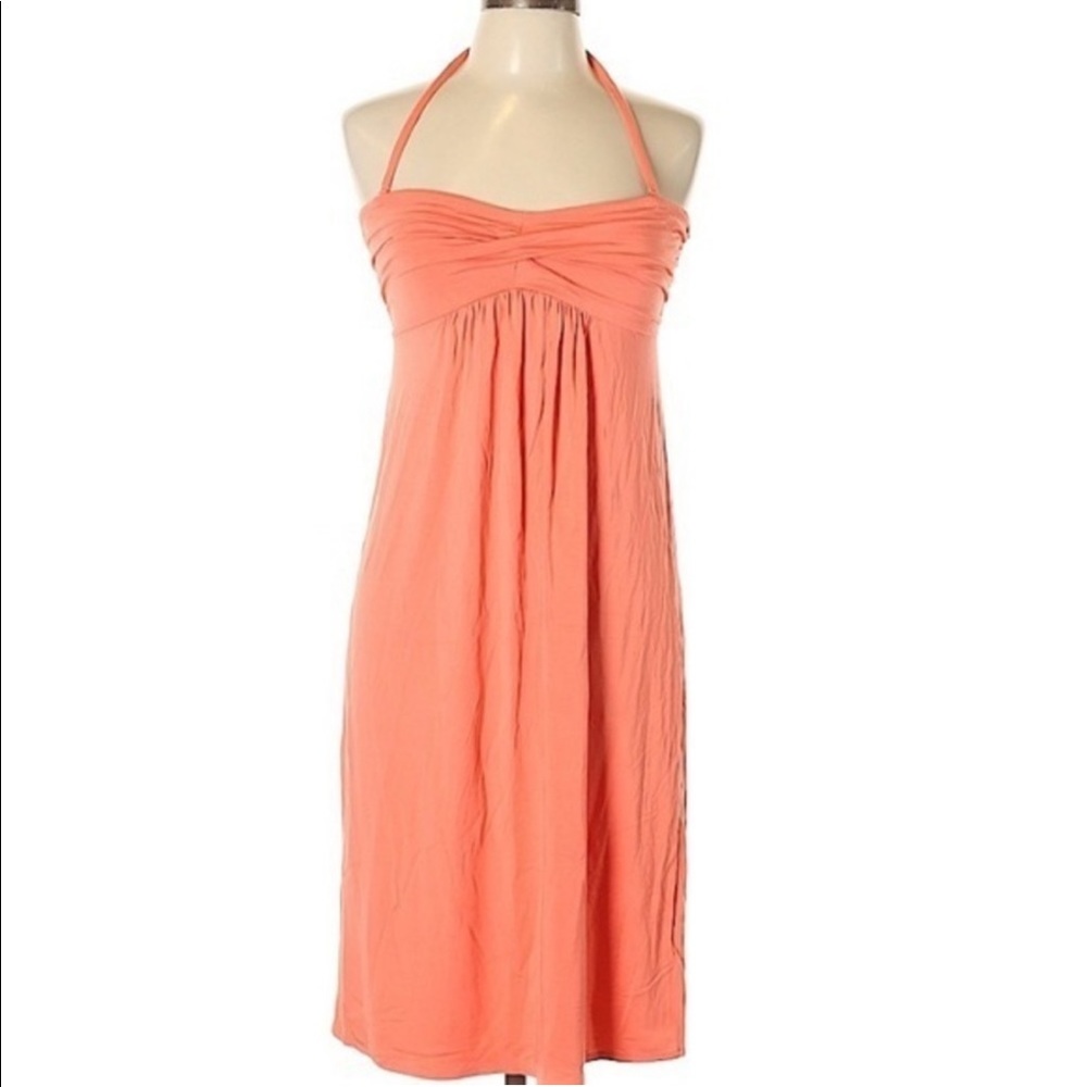 J. Crew - Dressy Jersey Twisted Front Strapless Dress in Papaya Coral